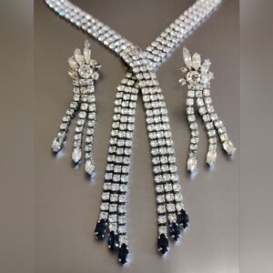 Vintage Sherman Long Earrings & a matching lariat necklace set